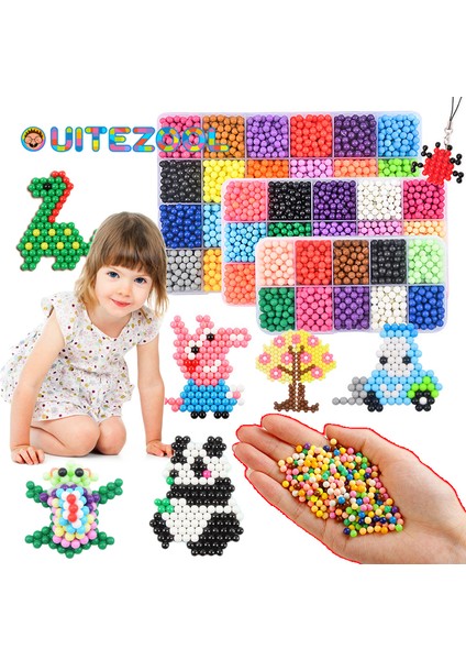 10RENK 1200 Adet Tarzı Hama Boncuk Bulmaca 3D El Yapımı Sihirli Aquabeads Dıy Su Sprey Boncuk Set Top Oyunları Çocuk Oyuncakları Kızlar Için Doldurun (Yurt Dışından) modelleri