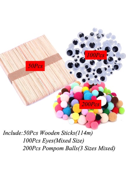 50ms11cm200pom100göz Stili Yaratıcı Renkli Ahşap Dondurma Çubukları(Yurt Dışından)