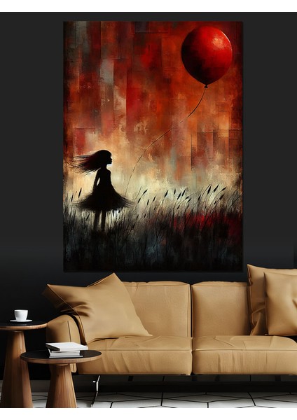 Balonlu Kız Dekoratif Kanvas - Mdf Ahşap Tablo