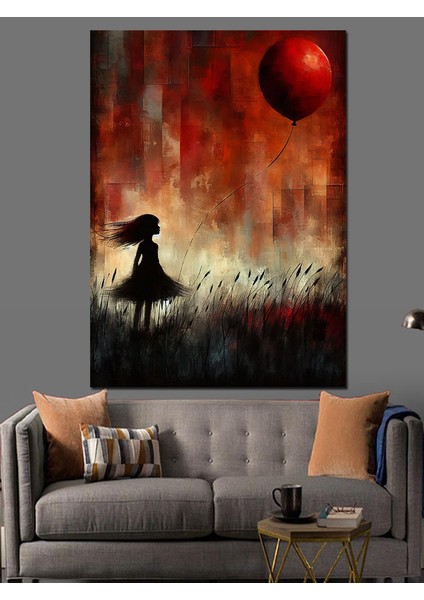 Balonlu Kız Dekoratif Kanvas - Mdf Ahşap Tablo fırsatları