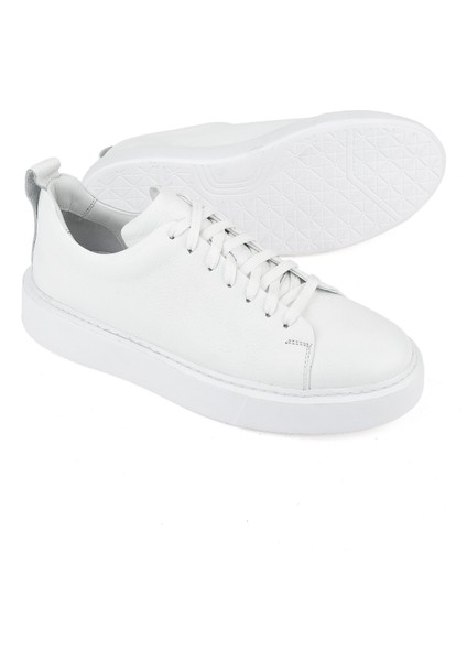 , Erkek Hakiki Deri Sneaker 1511026Z875Y Beyaz