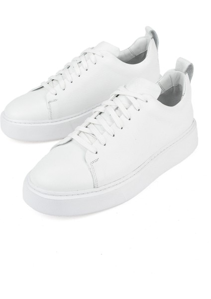 , Erkek Hakiki Deri Sneaker 1511026Z875Y Beyaz