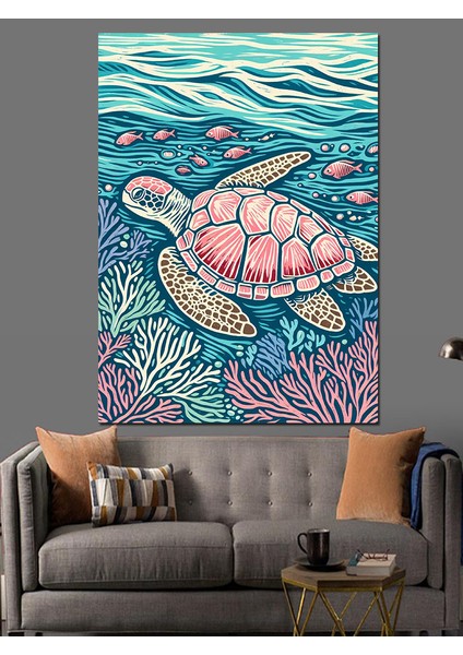 Deniz Kaplumbağası Dekoratif Kanvas - Mdf Ahşap Tablo fiyatları