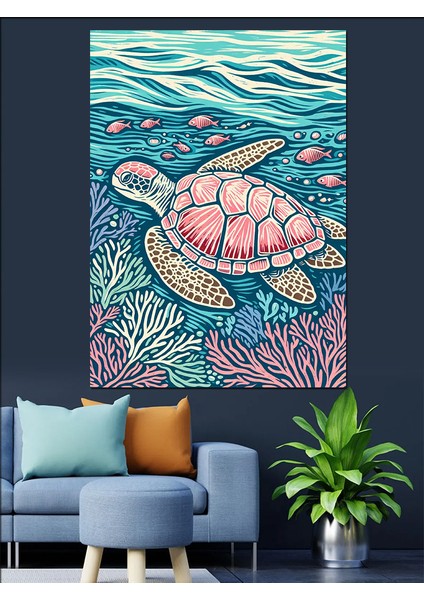 Deniz Kaplumbağası Dekoratif Kanvas - Mdf Ahşap Tablo modelleri