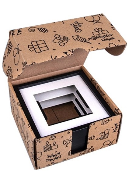 Yapışkanlı Sök-Tak Paspartulu 14 x 14 cm Pola Kare Fotoğraf Çerçevesi - 3'lü Paket
