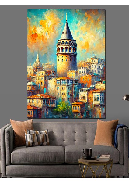 Galata Kulesi Dekoratif Kanvas - Mdf Ahşap Tablo
