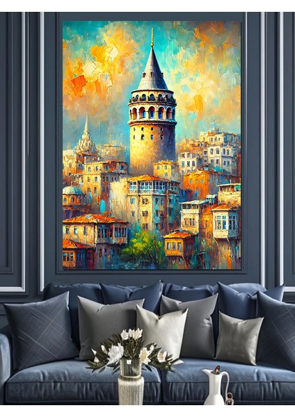 Galata Kulesi Dekoratif Kanvas - Mdf Ahşap Tablo