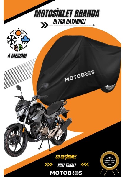 Motosiklet Branda Mondial Drift L Siyah Su Geçirmez ve Dayanıklı (En Kalın) Kumaş Ömürlük Kullanım