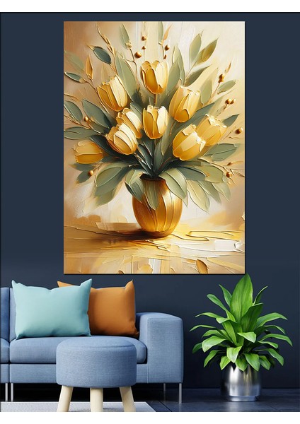 Sarı Laleler Dekoratif Kanvas - Mdf Ahşap Tablo modelleri