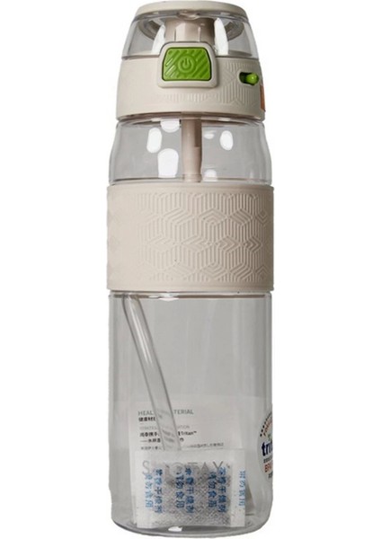 Shotay Şeffaf Kapaklı Şeritli Tritan Matara Suluk 800 Ml- 1 Adet