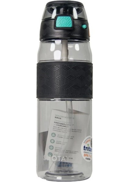 Shotay Şeffaf Kapaklı Şeritli Tritan Matara Suluk 800 Ml- 1 Adet