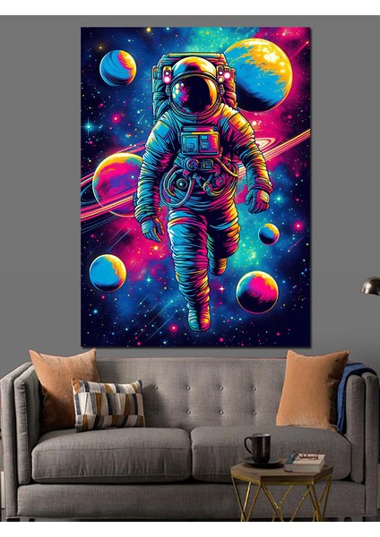 Gezegende Astronot Dekoratif Kanvas - Mdf Ahşap Tablo