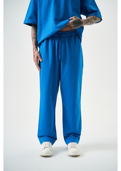 Erkek Basic Baggy Eşofman Altı Su Yeşili