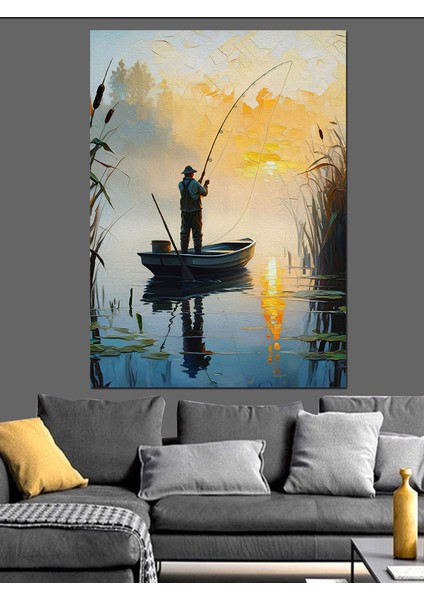 Gölde Kayık Dekoratif Kanvas - Mdf Ahşap Tablo fiyatları