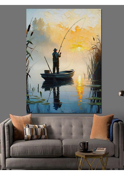Gölde Kayık Dekoratif Kanvas - Mdf Ahşap Tablo modelleri