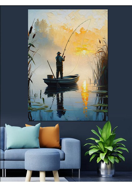 Gölde Kayık Dekoratif Kanvas - Mdf Ahşap Tablo fırsatları