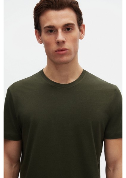 Comfort Haki %100 Pamuk T-Shirt 6HC14ORT02006 fiyatları