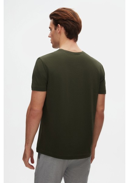 Comfort Haki %100 Pamuk T-Shirt 6HC14ORT02006 modelleri