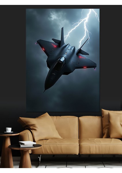 Yıldırım Altında Jet Dekoratif Kanvas - Mdf Ahşap Tablo modelleri