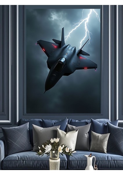 Yıldırım Altında Jet Dekoratif Kanvas - Mdf Ahşap Tablo fırsatları