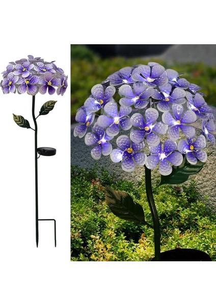 Güneş Enerjili Ortanca Çiçeği Bahçe Balkon Teras Dekoratif LED Aydınlatma Solar Hydrangea Light