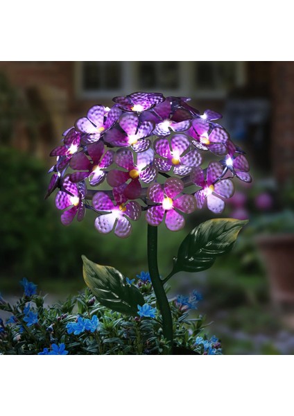Güneş Enerjili Ortanca Çiçeği Bahçe Balkon Teras Dekoratif LED Aydınlatma Solar Hydrangea Light