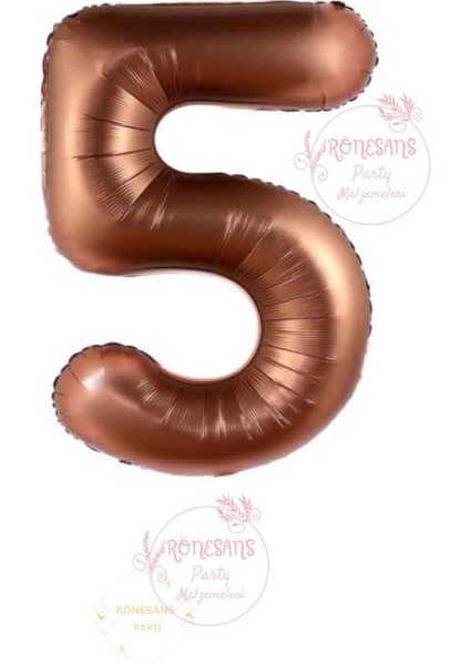 Rönesans 5 Yaş Kahverengi Rakam Folyo Balon