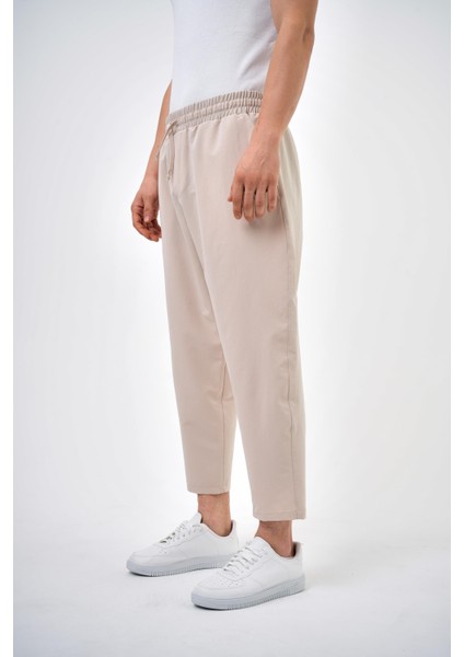 Erkek Regular Fit Düz Paça Pantolon Bej