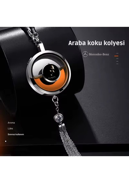 Atatürk Araç Kokusu Premium Çelik Araba Kokusu Kavun Koku 5ml Araç Koku Kolye