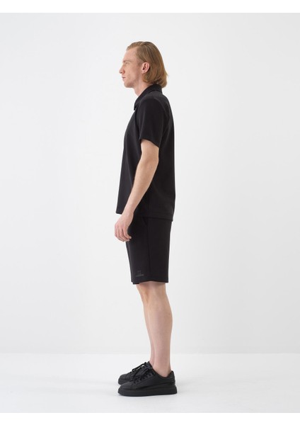 Erkek Siyah Regular Fit Modal Polo Yaka Tişört modelleri