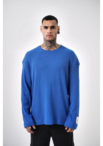 Erkek Bisiklet Yaka Oversize Triko Saks