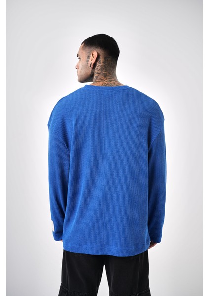 Erkek Bisiklet Yaka Oversize Triko Saks