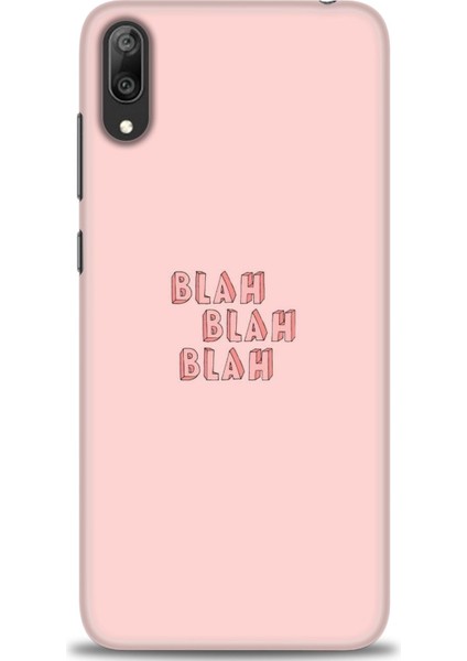 Huawei Y7 Prime 2019 Kılıf Hd Baskılı - Blah Blah