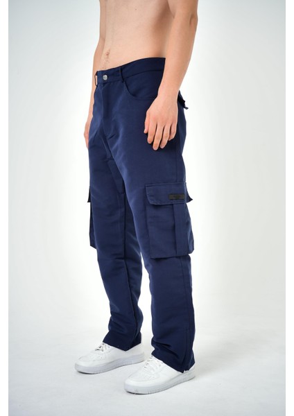 Erkek Kargo Baggy Pantolon Lacivert