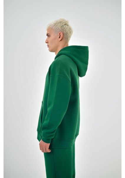 Erkek Basic Oversize Hoodie Sarı
