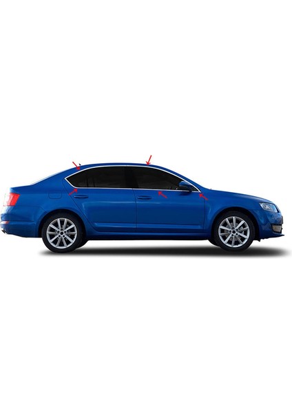 Skoda Octavia (A7) Cam Çerçevesi - Krom (10 Parça) | 2013-2019 Arası, SD fiyatları