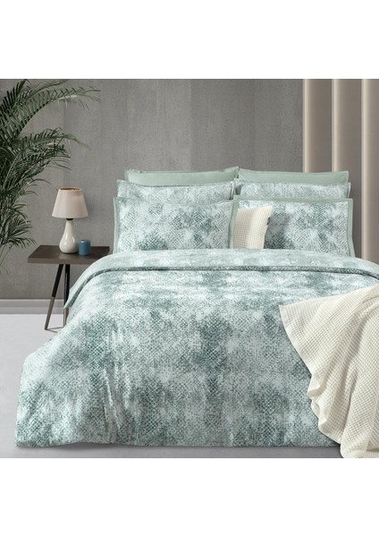 Dnipro King Size Pamuk Saten "300 Tc" Nevresim Takımı Yeşil