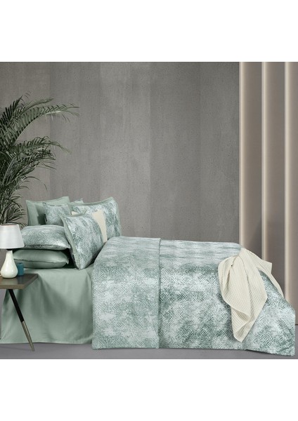 Dnipro King Size Pamuk Saten "300 Tc" Nevresim Takımı Yeşil fırsatları