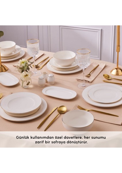 Elegance Bone Massimo 53 Parça 12 Kişilik Yemek Takımı Gold fırsatları
