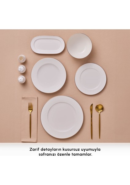 Elegance Bone Massimo 53 Parça 12 Kişilik Yemek Takımı Gold