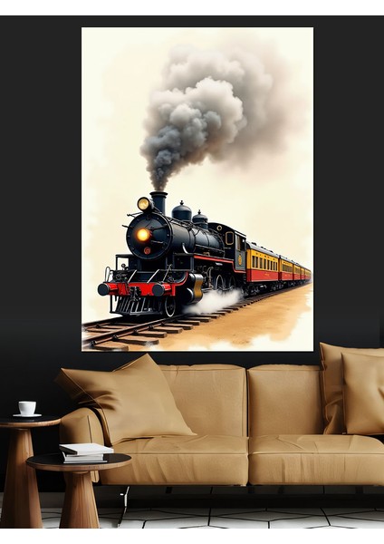 Buharlı Tren Dekoratif Kanvas - Mdf Ahşap Tablo modelleri
