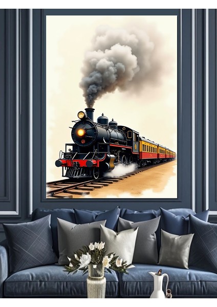 Buharlı Tren Dekoratif Kanvas - Mdf Ahşap Tablo fırsatları