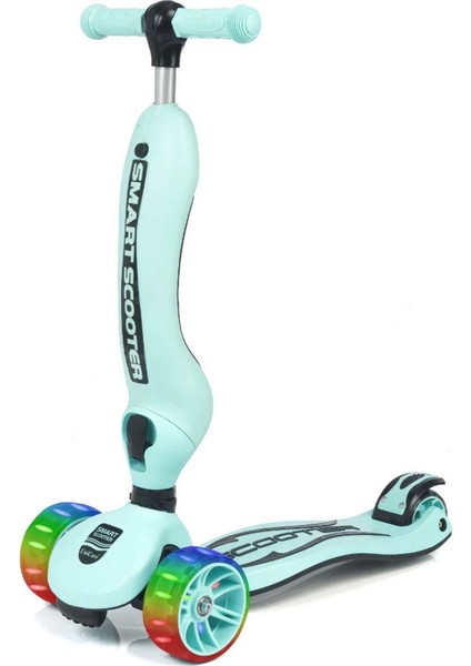 Smart Oturaklı 3 Tekerlekli Işıklı Scooter Bebe Mavi