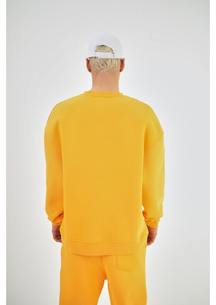 Erkek Bisiklet Yaka Basic Oversize Sweatshirt Smoked fırsatları