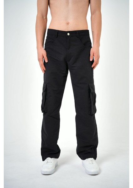Erkek Kargo Baggy Pantolon Siyah