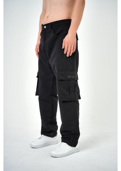 Erkek Kargo Baggy Pantolon Siyah