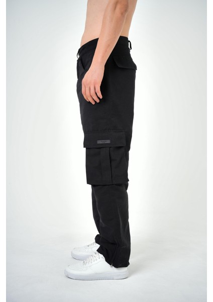 Erkek Kargo Baggy Pantolon Siyah