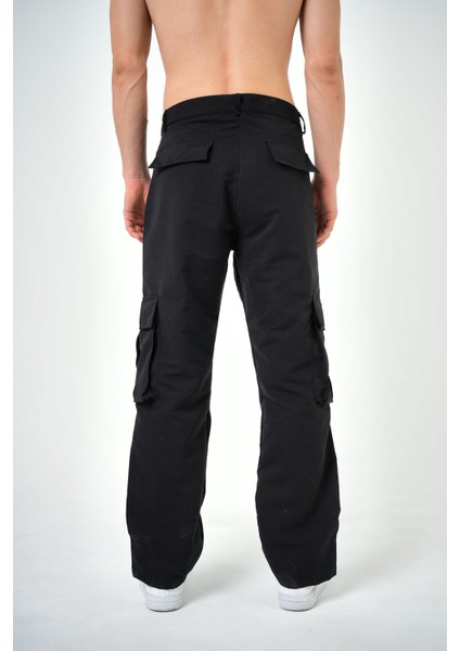 Erkek Kargo Baggy Pantolon Siyah