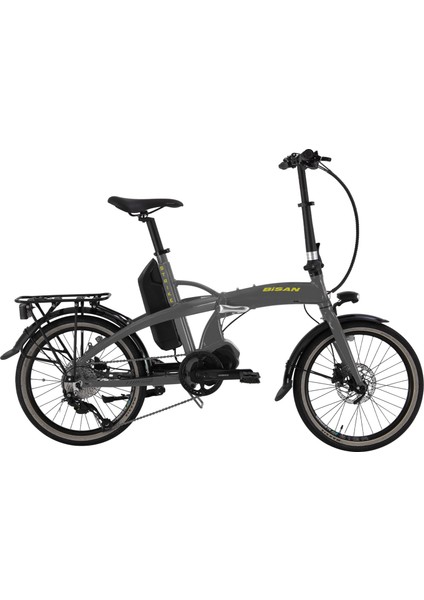 E-Foldıng Strike Elektrikli Katlanır Bisiklet 47,5 cm 20 Jant 9 Vites Gri Neon Sarı