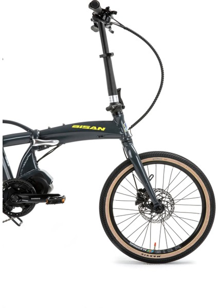 E-Foldıng Strike Elektrikli Katlanır Bisiklet 47,5 cm 20 Jant 9 Vites Gri Neon Sarı modelleri